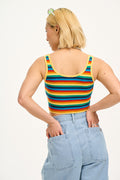 Josy Vest Top: ORGANIC COTTON & LENZING™ ECOVERO™ - Rainbow Stripe