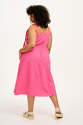 Faye Dress: ORGANIC COTTON GAUZE - Shocking Pink