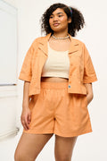 Jessie Shorts: ORGANIC COTTON & LINEN - Sunset Orange