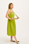 Faye Dress: ORGANIC COTTON GAUZE - Chartreuse Green