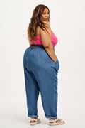Alexa Trousers: ORGANIC COTTON & HEMP - Mid Wash Blue