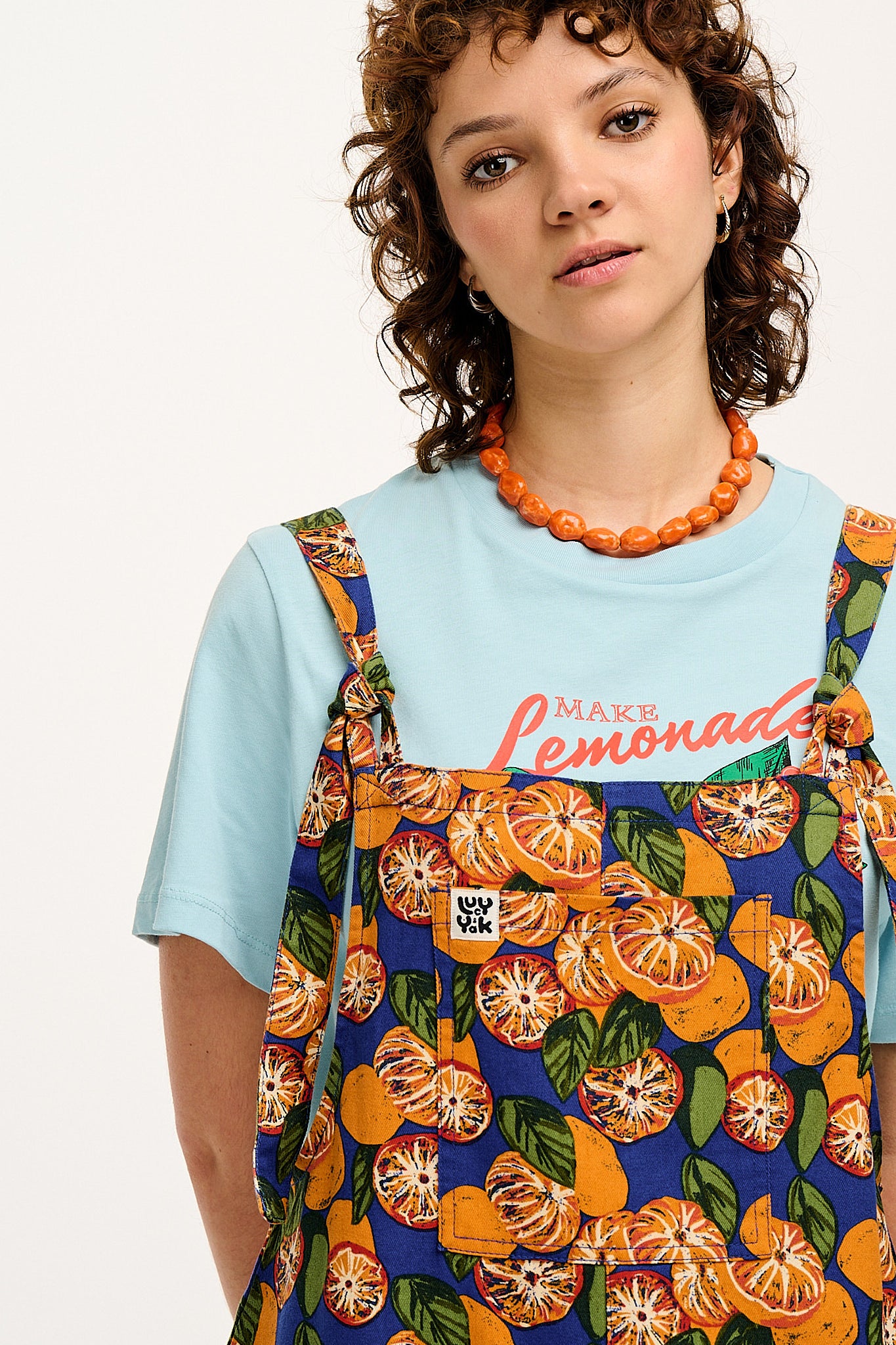 Original - Twill Dungaree in Onda Oranges Print