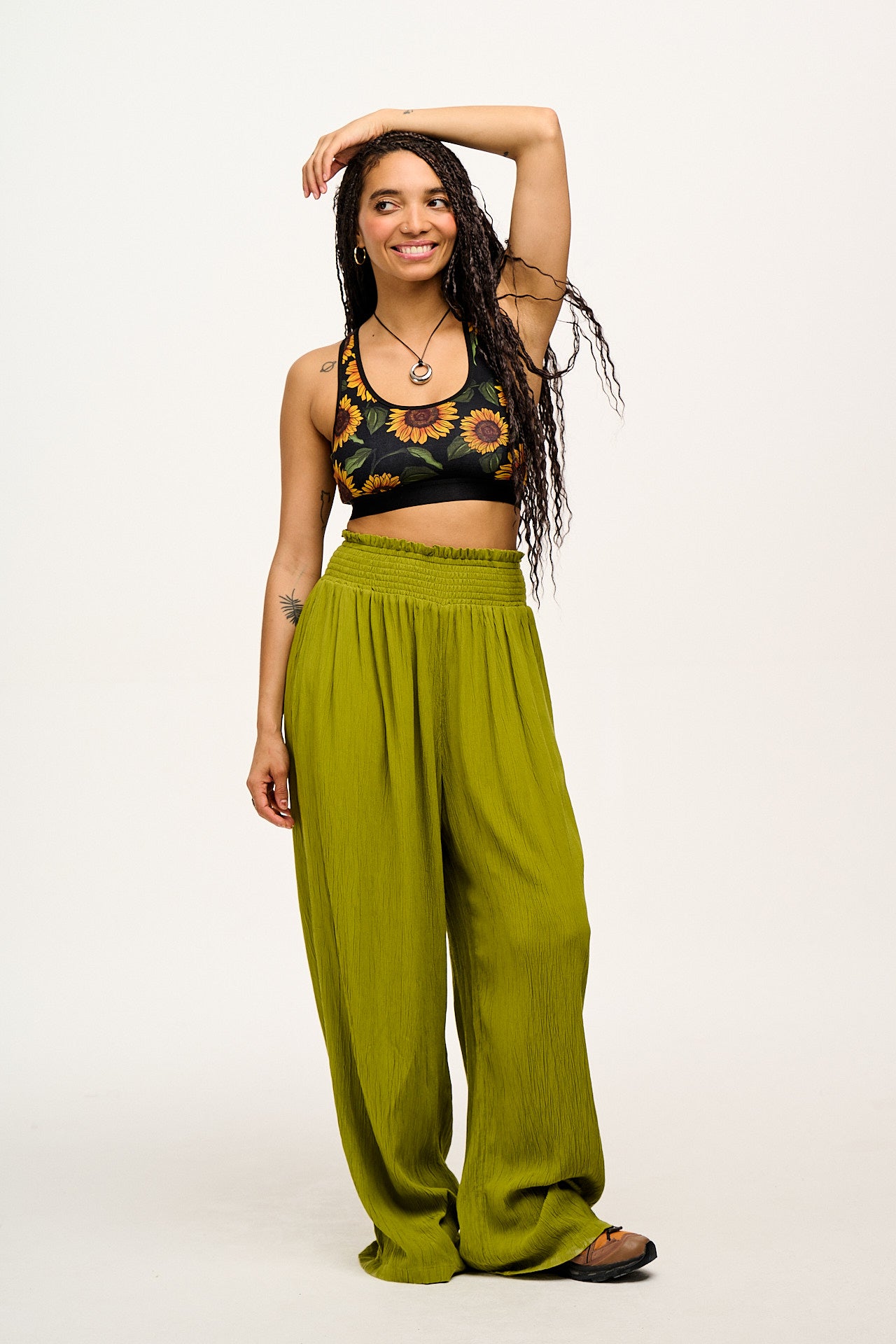 Iona Racer Back Crop Top - BAMBOO AND ORGANIC COTTON MIX - Sunflower