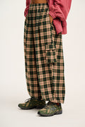 Rumi - Cargo Brushed Cotton Trousers in Annie Tartan Print