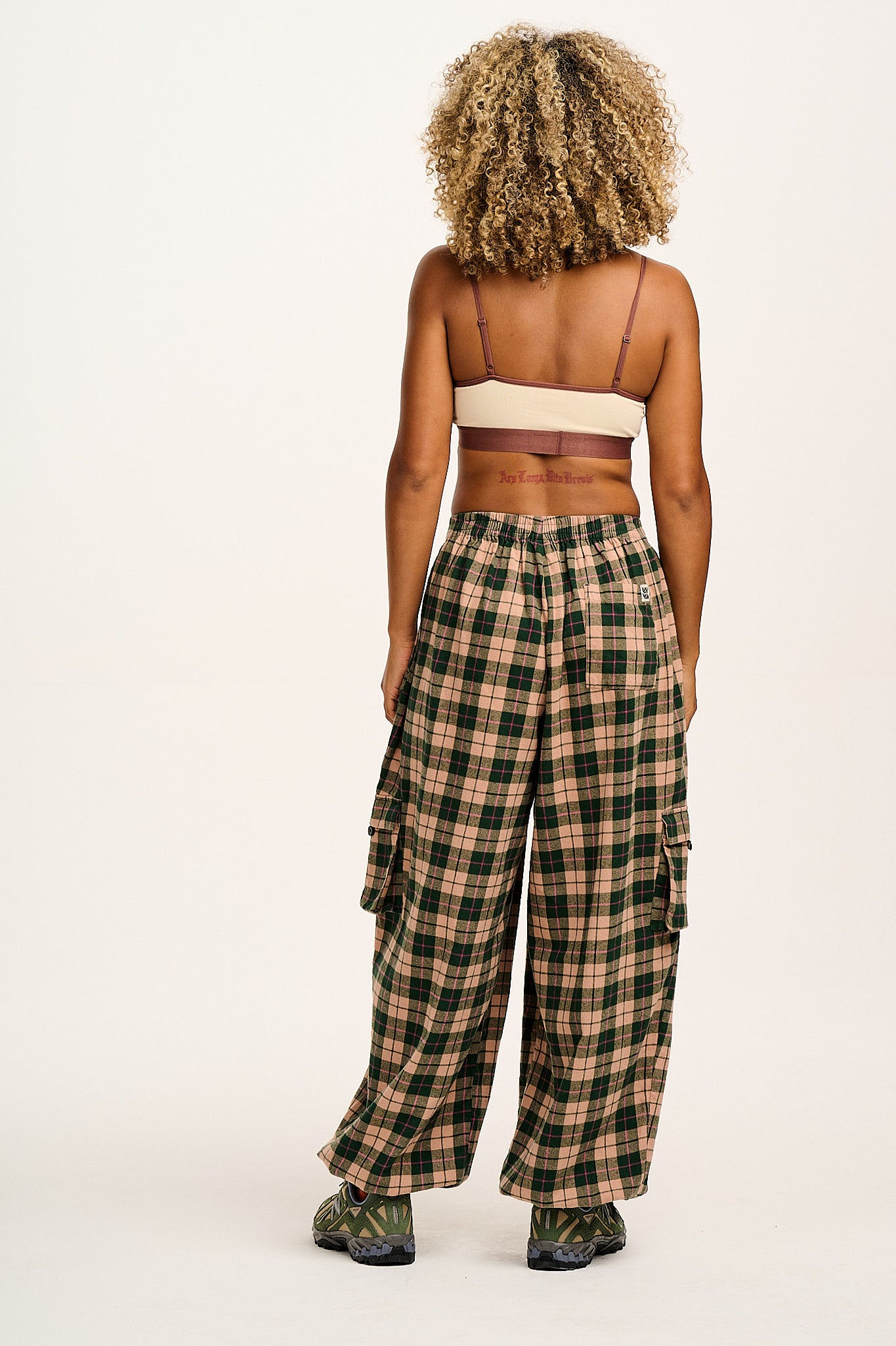 Rumi - Cargo Brushed Cotton Trousers in Annie Tartan Print