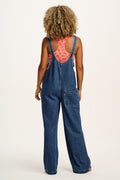 Ali - Slouchy Denim Dungarees in Mid Wash Blue