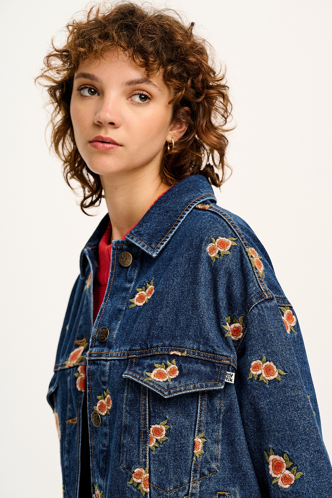 Callaway - Denim Jacket with Rose Embroidery