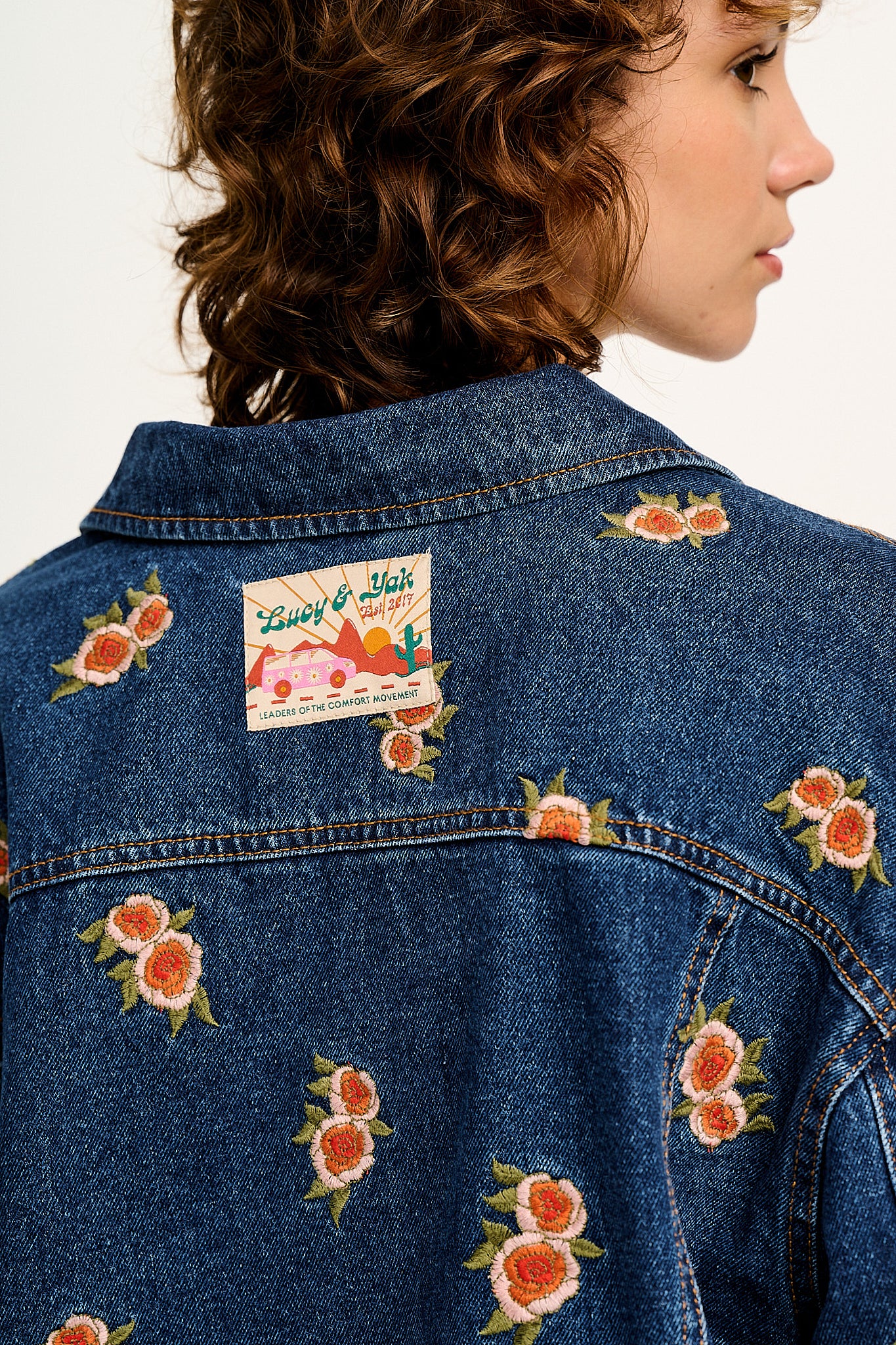 Callaway - Denim Jacket with Rose Embroidery