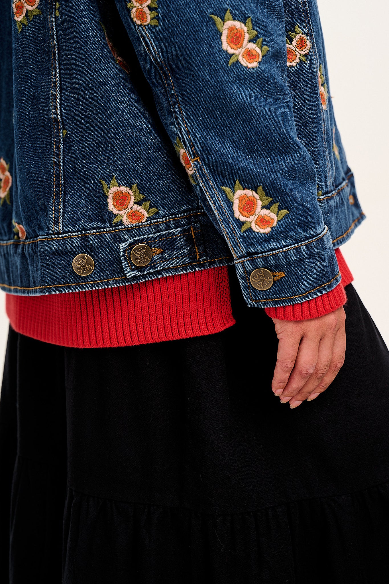 Callaway - Denim Jacket with Rose Embroidery