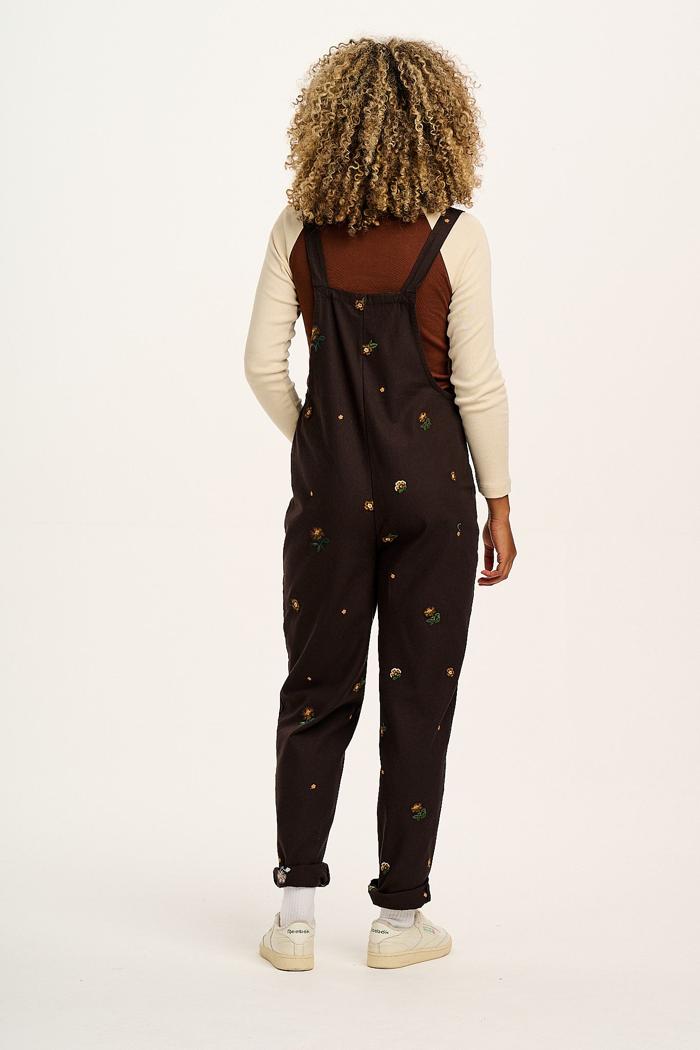 Original - Cotton Dungarees in Brown with Clara Embroidery