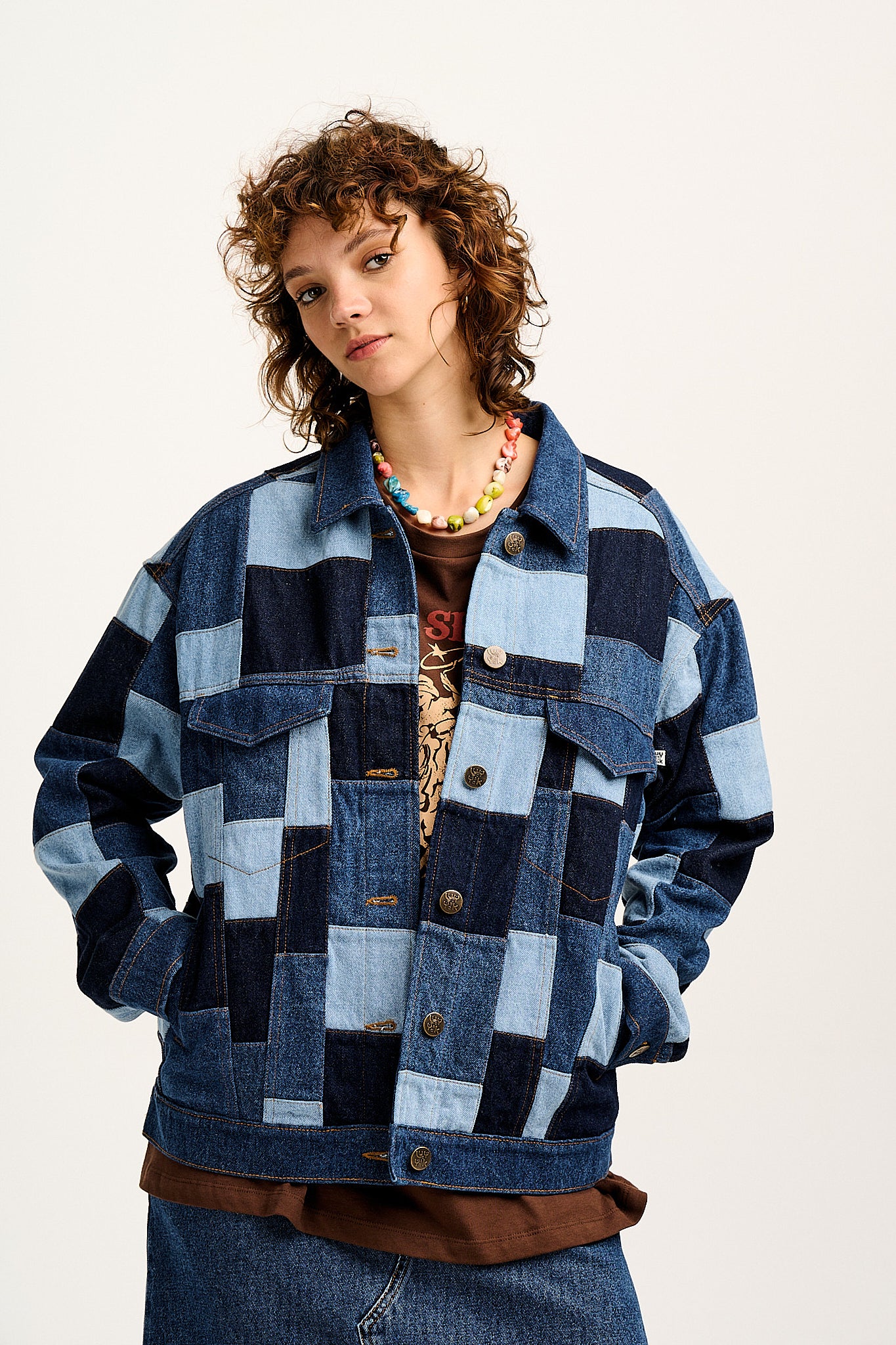 Callaway - Trucker Denim Jacket in Paige Patchwork Print