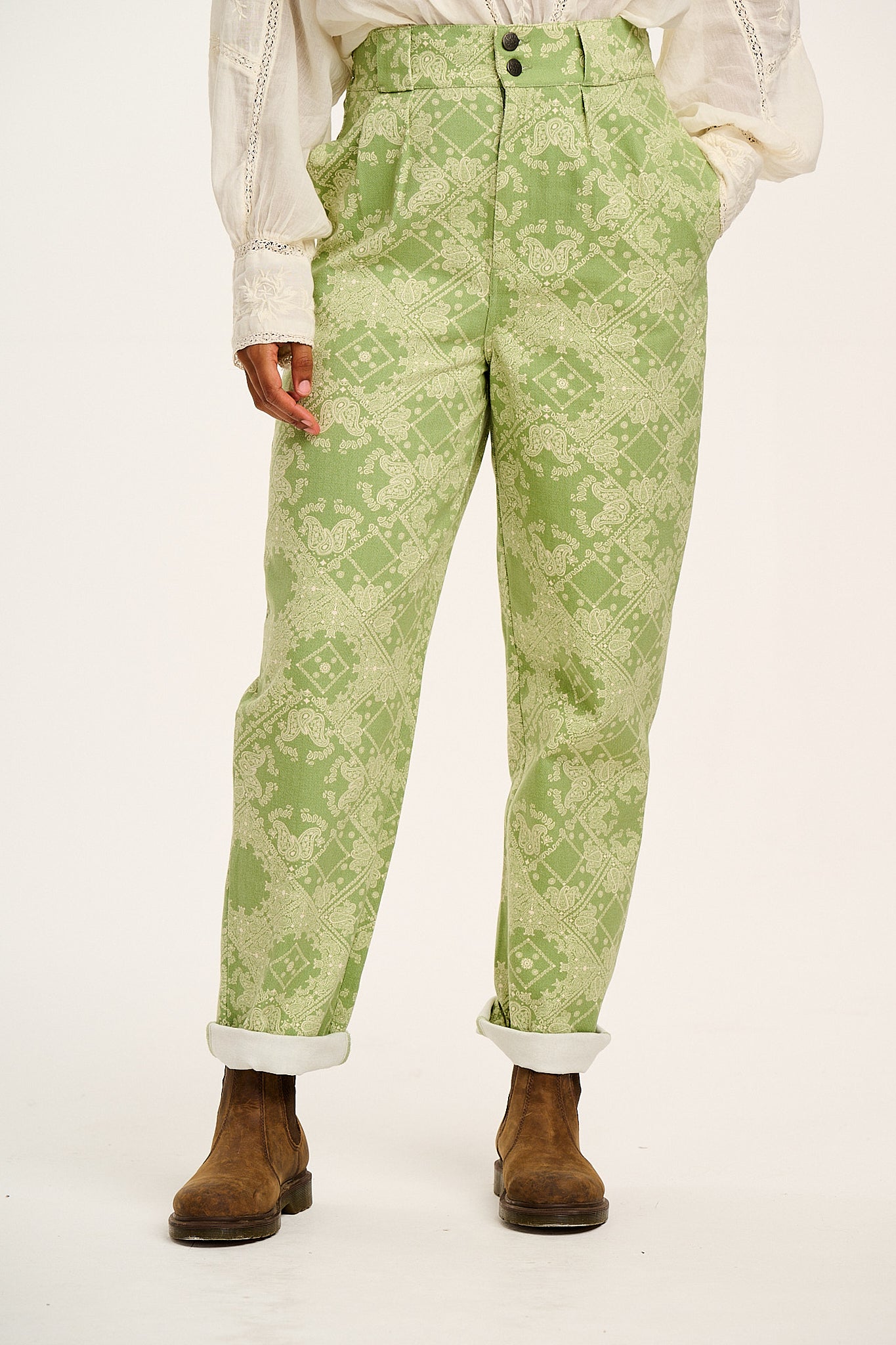 Addison - Tapered Twill Trousers in Eldorado Print