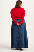 Liv - Maxi Denim Skirt in Mid Wash Blue