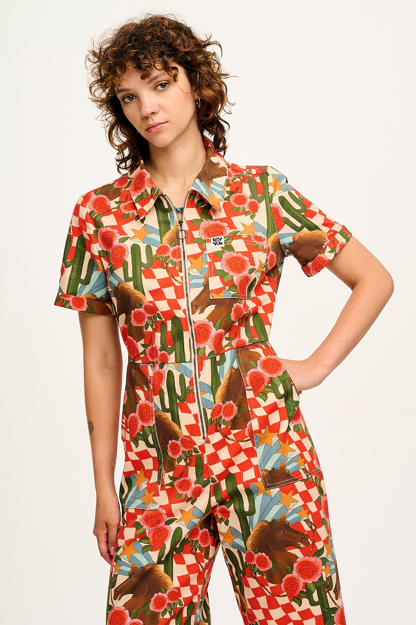 Ragan - Cotton Jumpsuit in Giddy Up Print