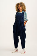 Bowie - Sleeveless Corduroy Jumpsuit in Varsity Blue