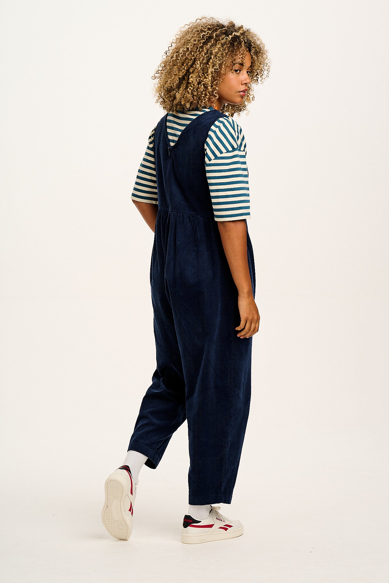 Bowie - Sleeveless Corduroy Jumpsuit in Varsity Blue