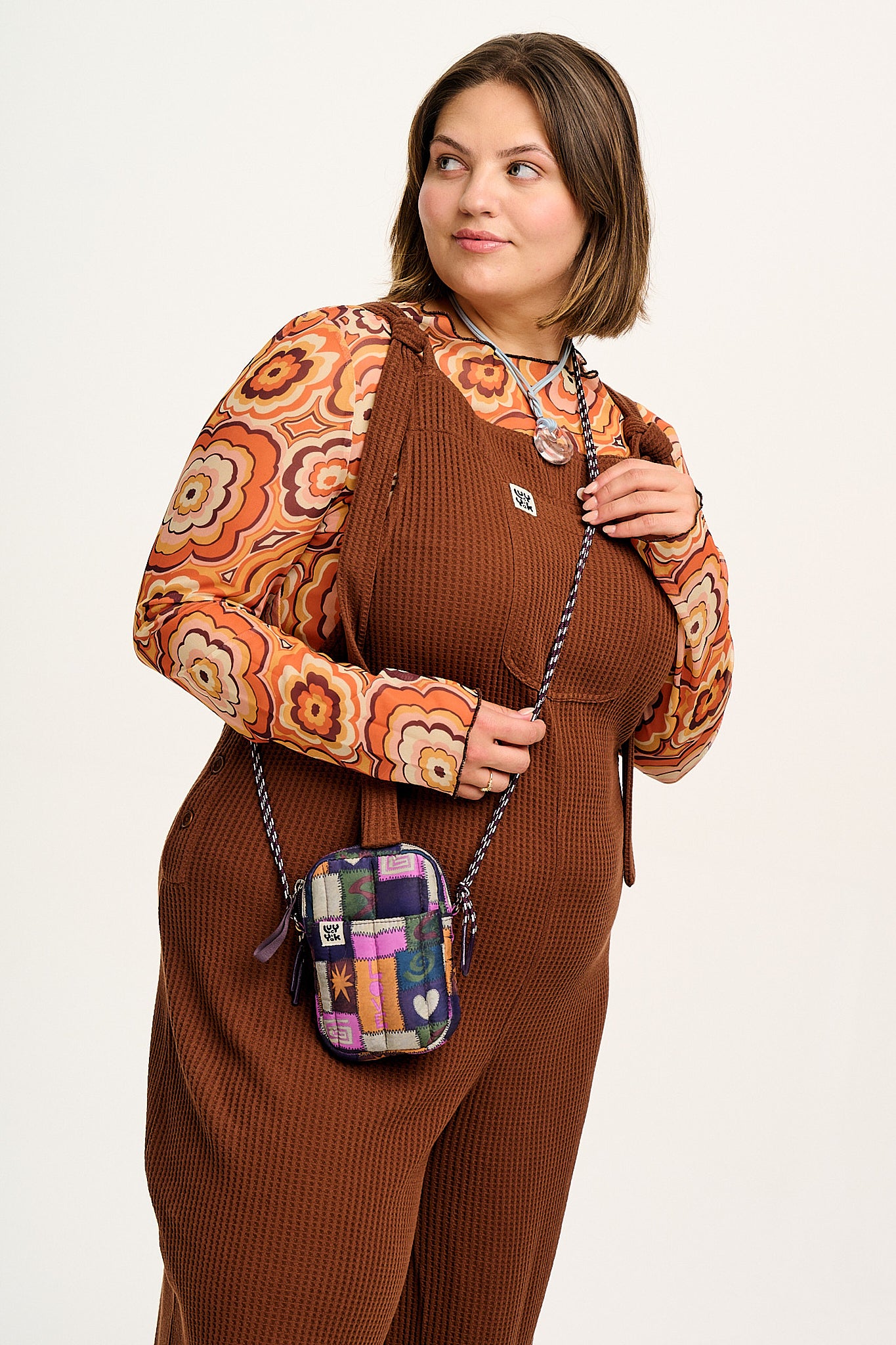 Brock - Recycled Polyester Crossbody Bag in Courtney Patchwork Print