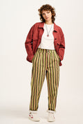 Addison - Tapered Twill Jeans in Elm Stripe