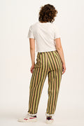 Addison - Tapered Twill Jeans in Elm Stripe