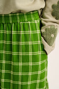 Brie - Maxi Cotton Skirt in Clora Check Print