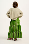 Brie - Maxi Cotton Skirt in Clora Check Print