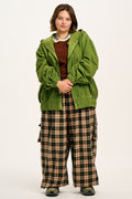 Wesley - Oversized Hoodie Corduroy Jacket in Highland Green