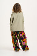 Rumi - Cargo Brushed Cotton Trousers in Courtney Patchwork Print