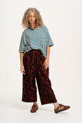 Chuck - Wide Leg Cotton Trousers in Layne Print