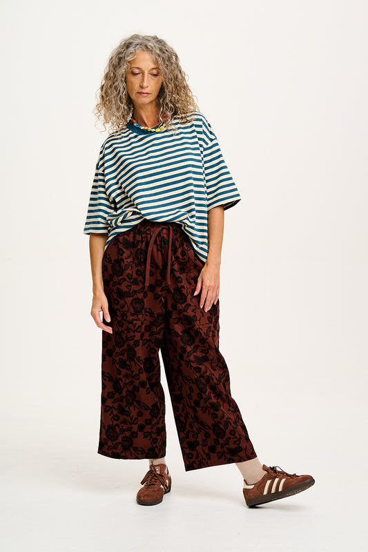 Chuck - Wide Leg Cotton Trousers in Layne