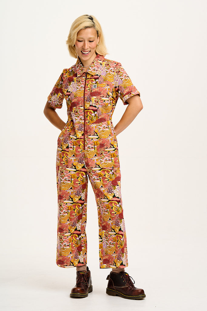 L.E. Ragan - Cotton Jumpsuit in Artist Print by Caroline Clark