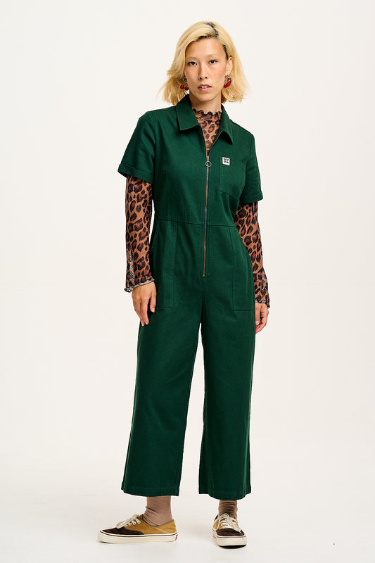 Ragan - Cotton Jumpsuit in Posy Green