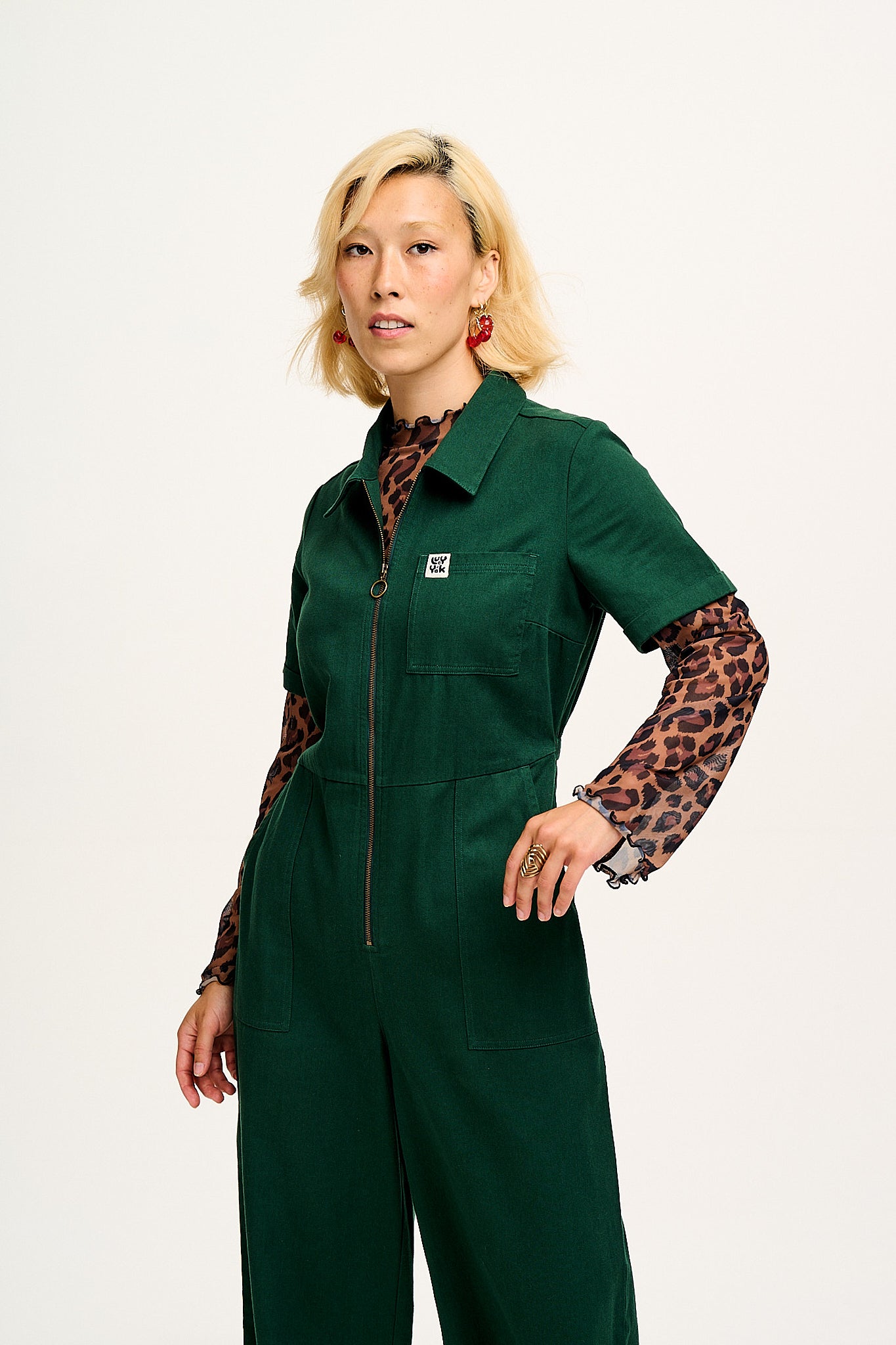 Ragan - Cotton Jumpsuit in Posy Green