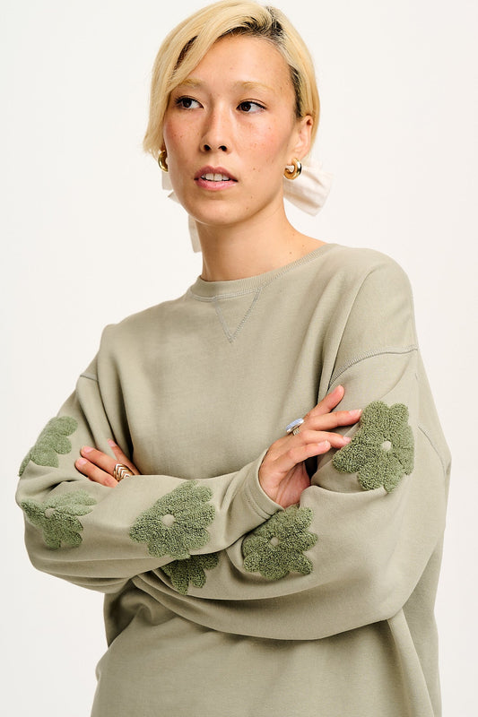 Kai - Midweight Cosy Loop Back Cotton Sweatshirt in Tucker