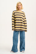 Kai - Midweight Cosy Loop Back Cotton Sweatshirt in Skater Stripe