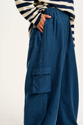 Rumi - Cargo Brushed Cotton Trousers in Deep Teal