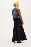 Brie - Maxi Cotton Skirt in Black