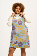 Layla - Mini Denim Dress in Francis Print