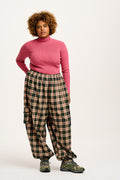 Rumi - Cargo Brushed Cotton Trousers in Annie Tartan Print