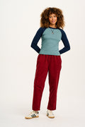 Billie - Corduroy Trousers in Maroon