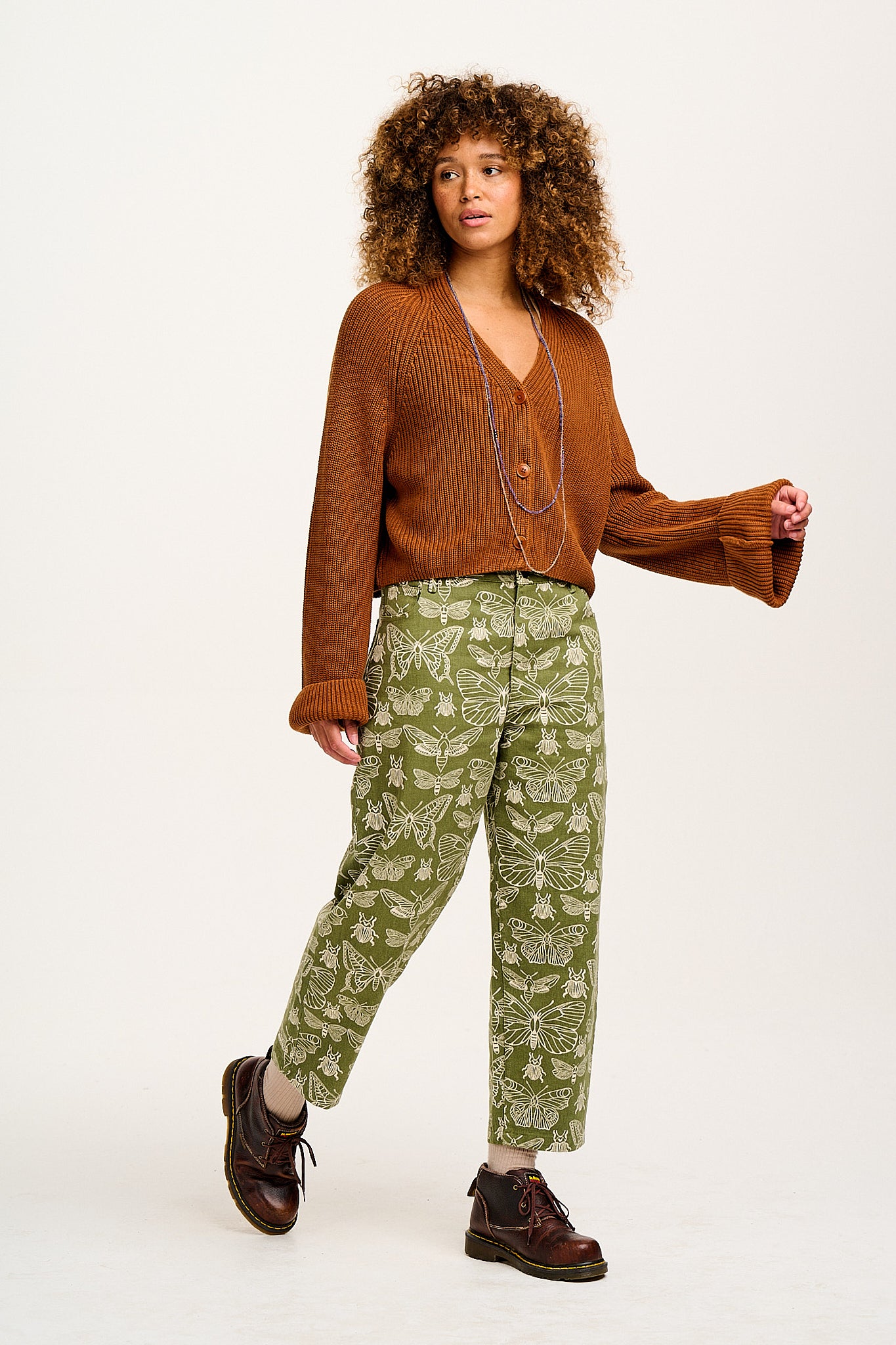 Drew - Straight Leg Twill Jeans in Papilio Print