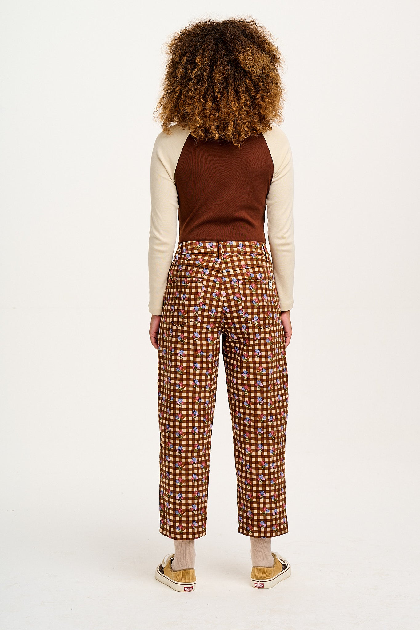 Drew - Straight Leg Twill Trousers in Meryl Check Print