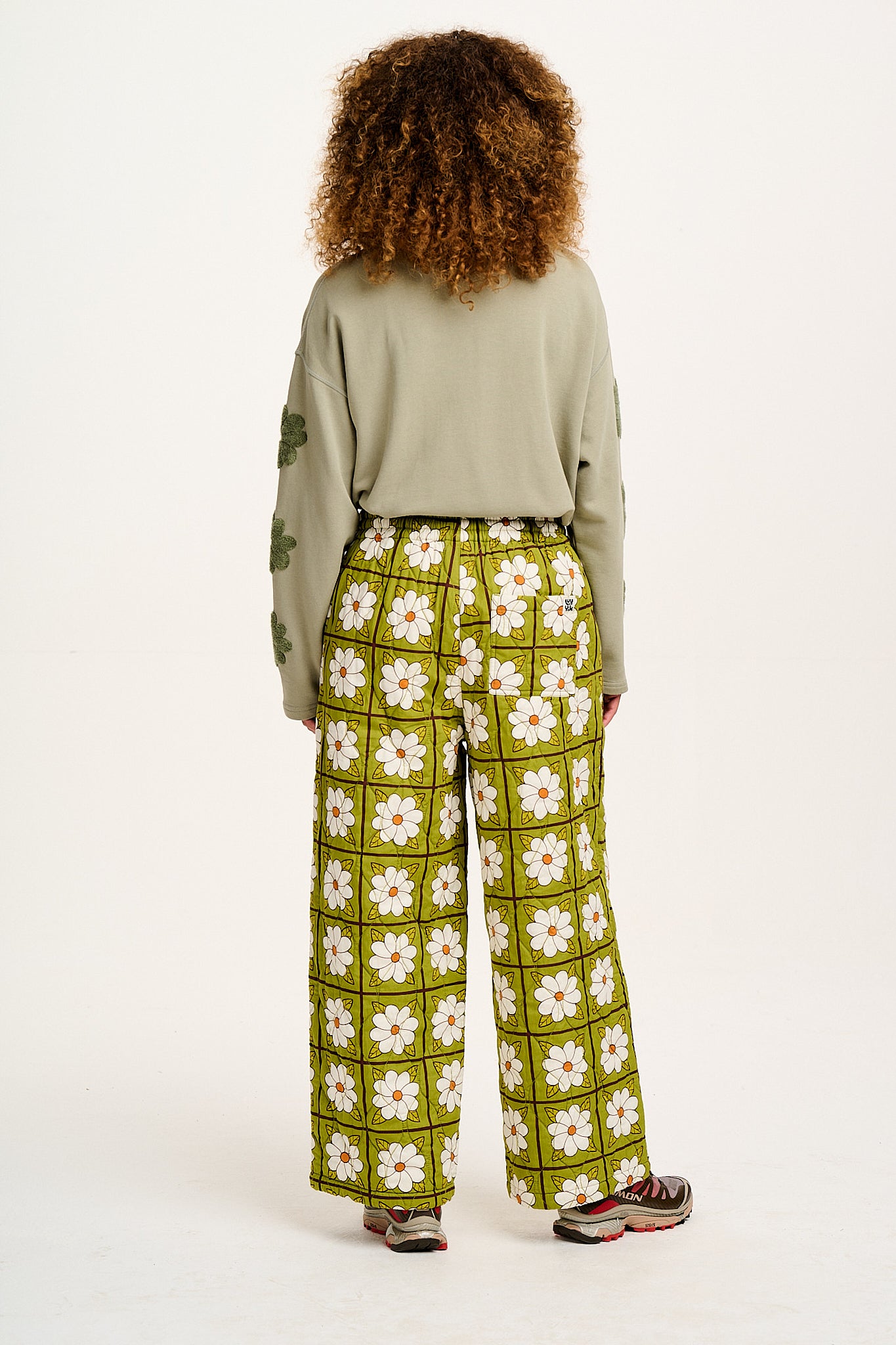 Chester - Quilted Cotton Trousers in Romneya Floral Print