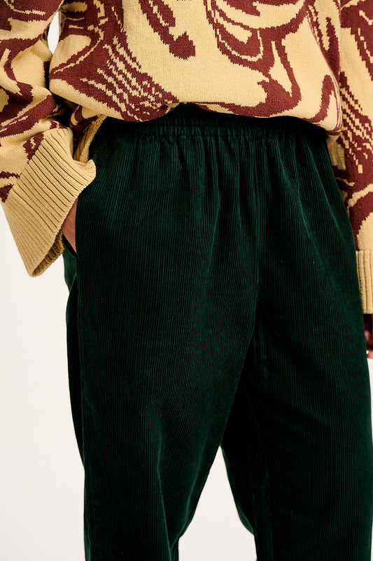 Billie - Corduroy Trousers in Posy Green