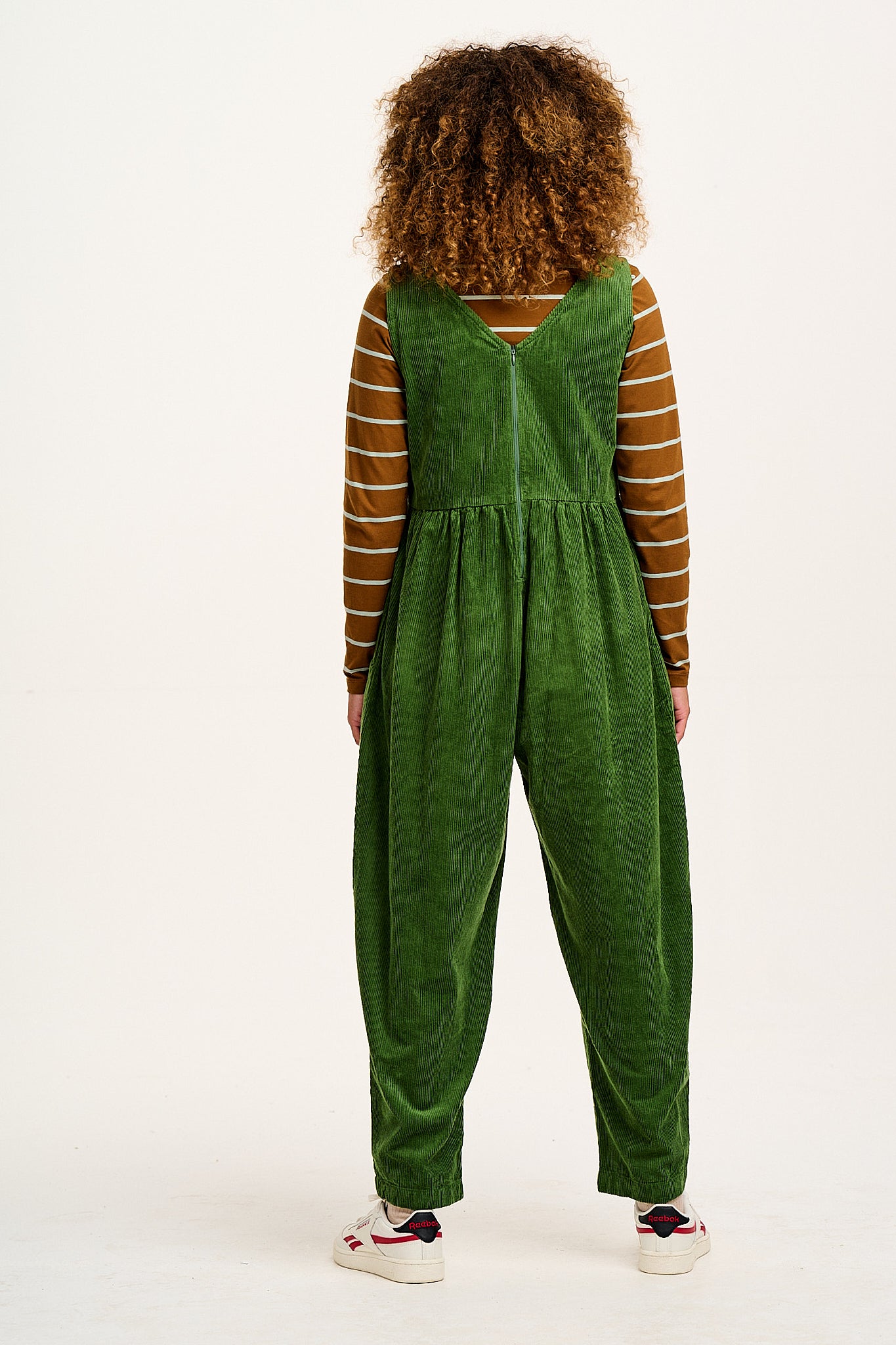 Bowie - Sleeveless Corduroy Jumpsuit in Highland Green