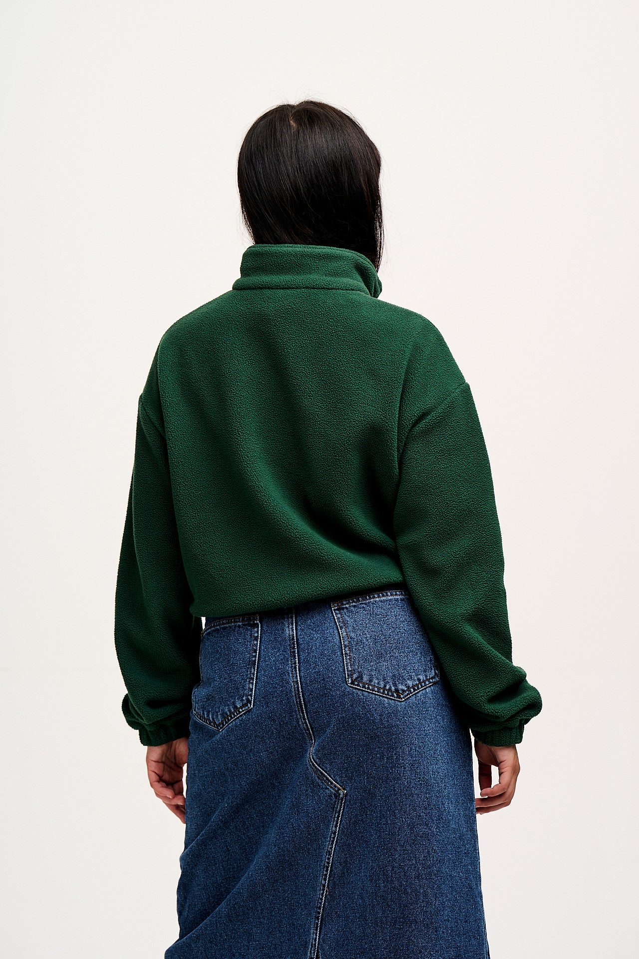 Blake - Cropped Fleece in Posy Green