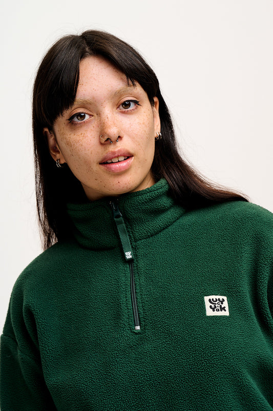 Blake - Cropped Polar Fleece in Posy Green