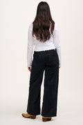 Delores - Wide Leg Denim Jeans Washed Black