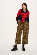 Chuck - Wide Leg Cotton Trousers in Leo Print