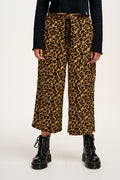 Chuck - Wide Leg Cotton Trousers in Leo Print