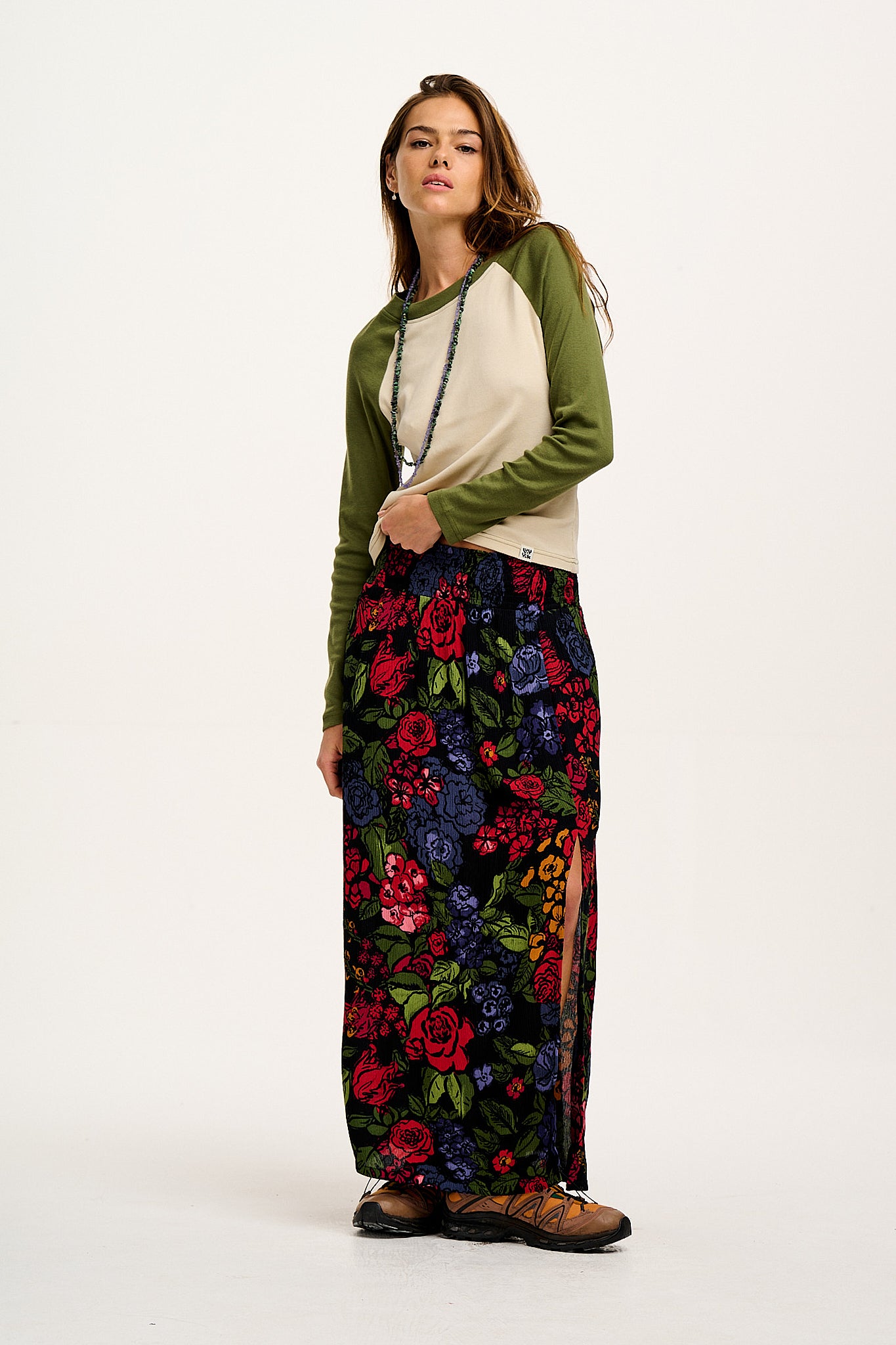 Poppy - Elasticated Waist Skirt in Maria Print